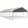 Carport Metall Stahl Beige 6x3x2,1 m