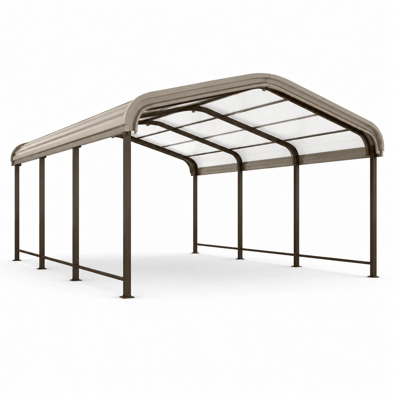 Carport mit Polycarbonatdach, 600 x 300 cm, Braun, Aluminiumrahmen
