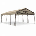 Carport Stahlrahmen PVC-Abdeckung Beige 600x300x280 cm