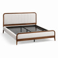 Bett 180x200 cm Holz Metall Beige