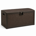 Aufbewahrungsbox Polypropylen Rattan-Look 154L Braun