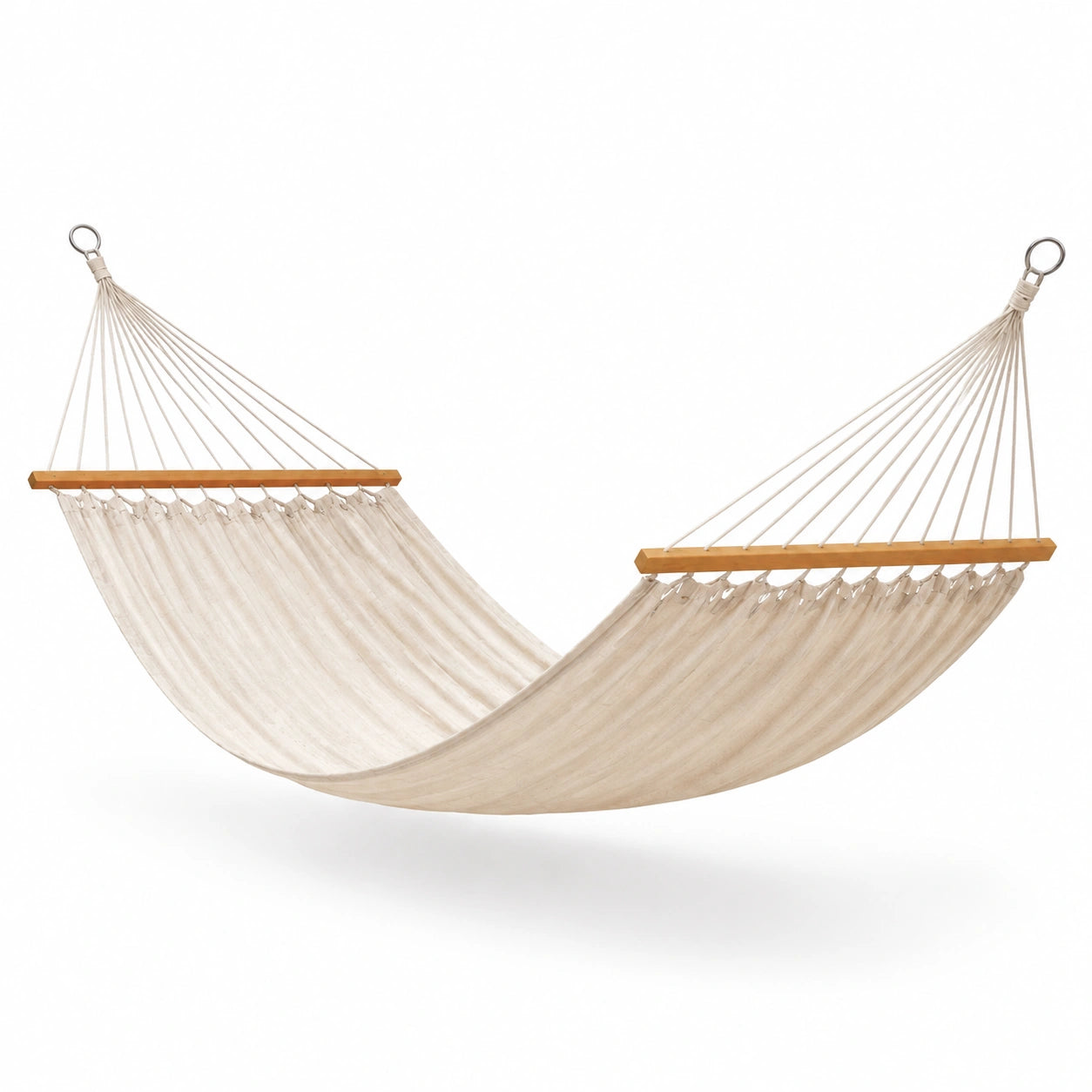 Baumwolle Hängematte Beige mit Holz